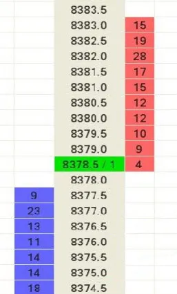 Beispiel für ein Auftragsbuch für Futures auf den Dax: Quotierungsloch, Schwäche des Auftragsbuchs