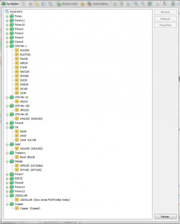 symboles MT4 fxcm