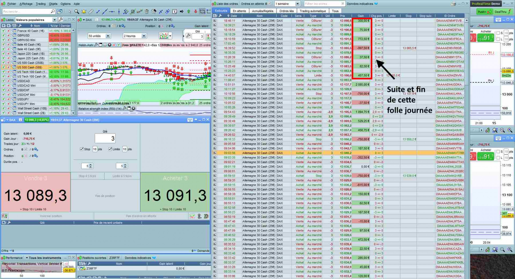 feuille de trades (suite)