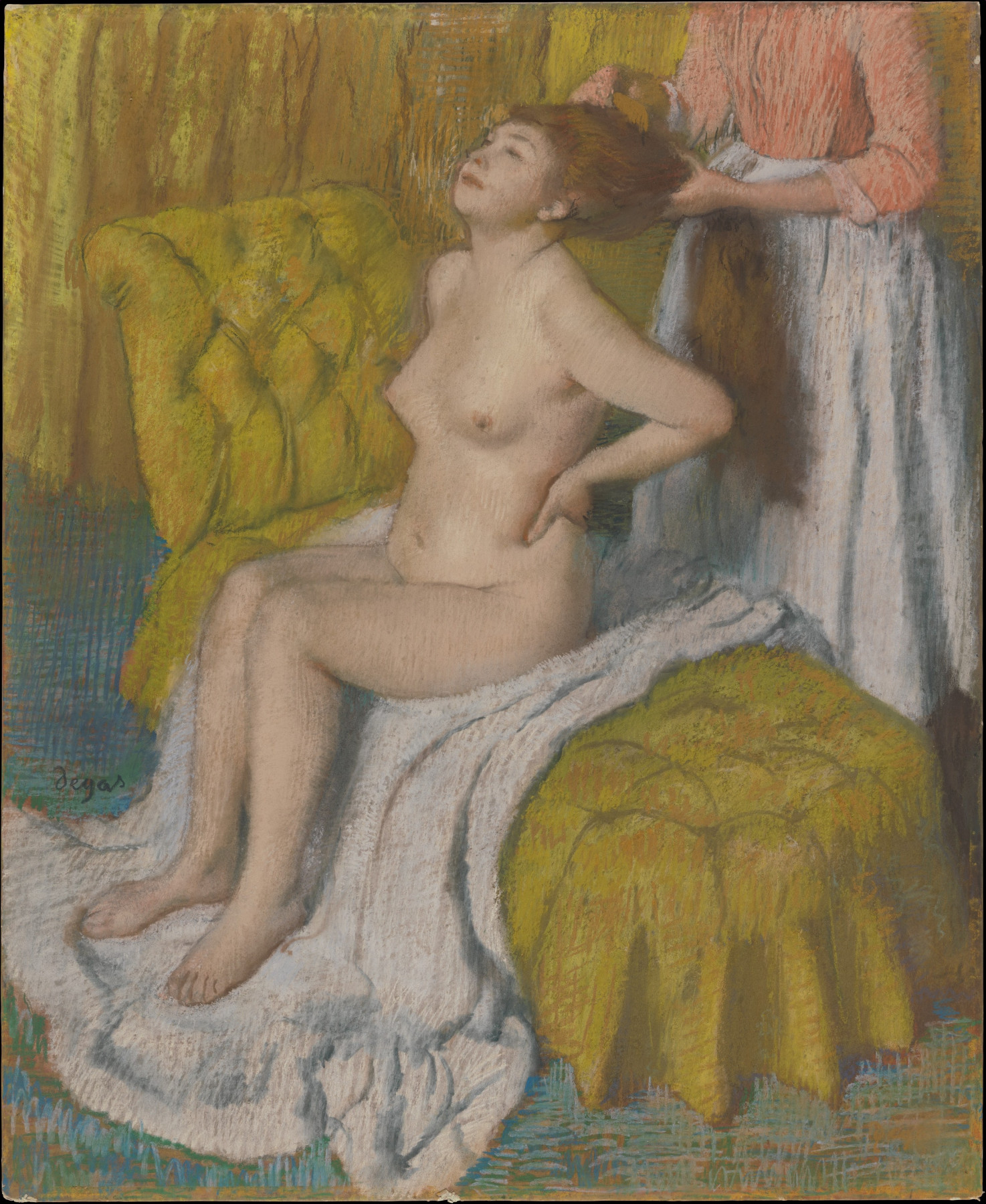 Edgar Degas Femme se faisant peigner les cheveux.jpg