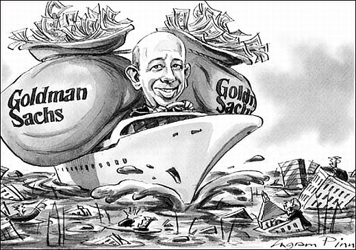 Caricature sur Goldman Sachs
