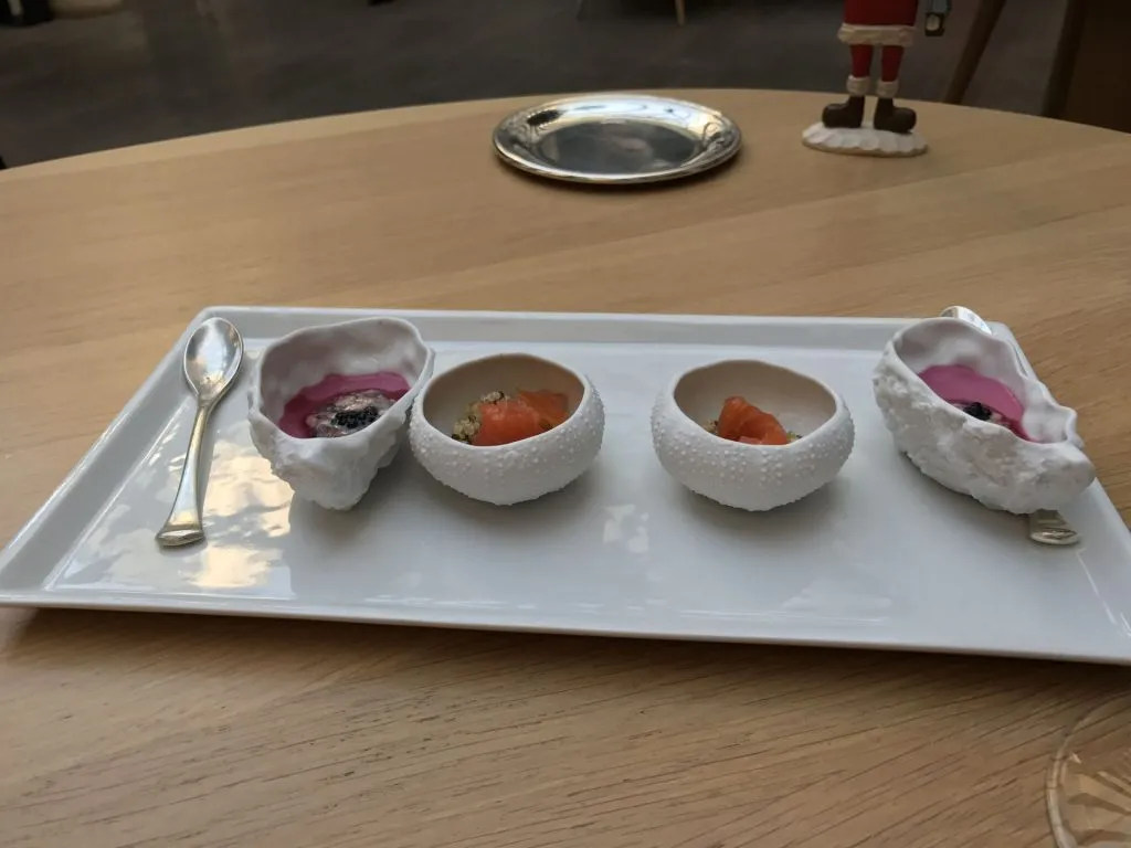 Amuses bouches du restaurant Les Jardins de l'Opéra