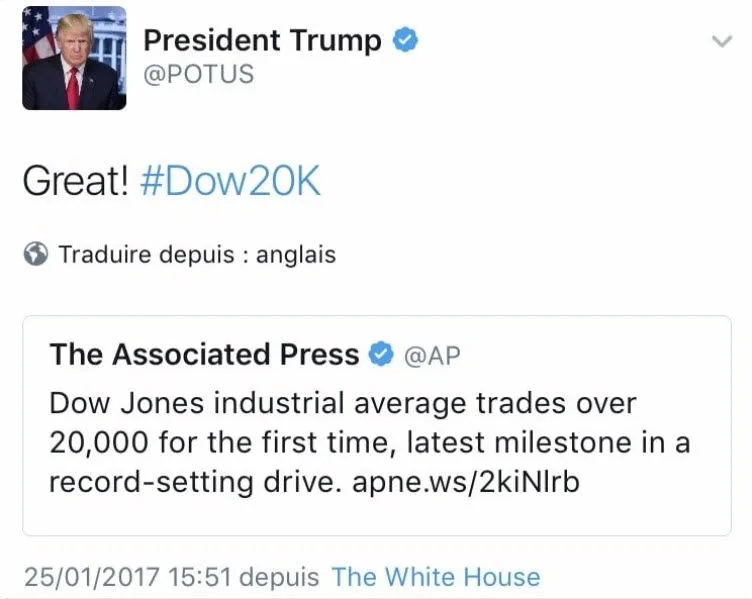 Donald Trump et le Dow Jones