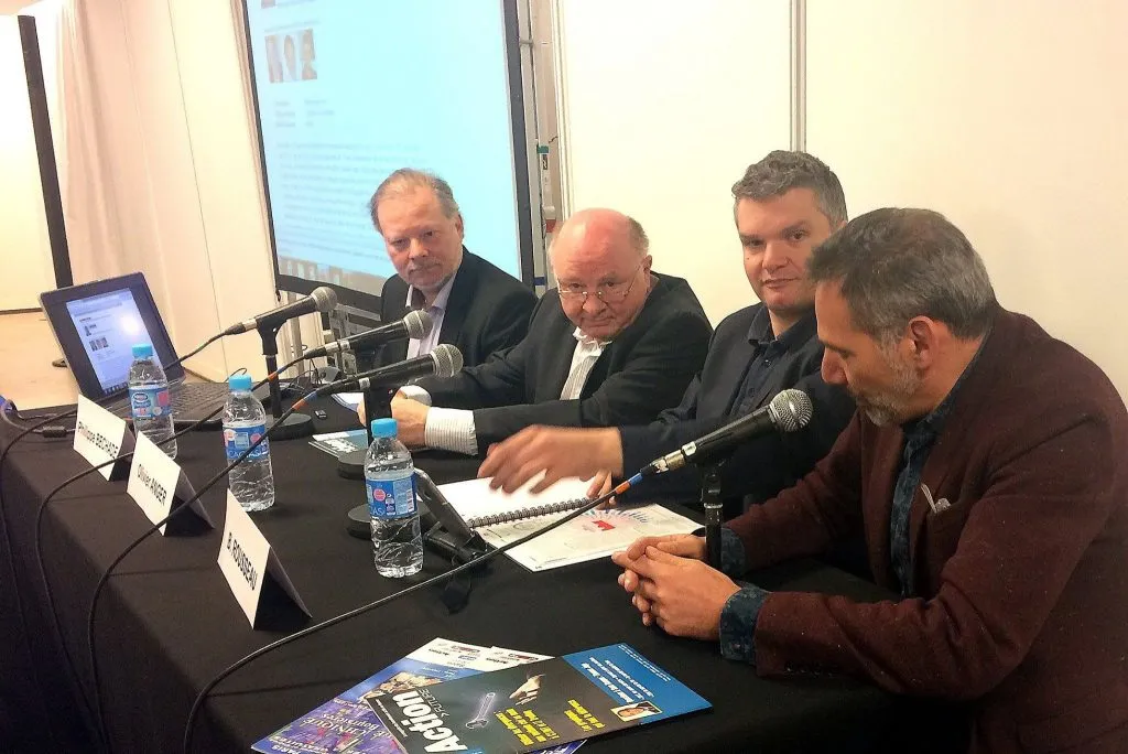 Pascal Birenzweigue du magazine ActionFuture avec les Conférenciers Olivier Anger, Philippe Béchade et Benoist Rousseau