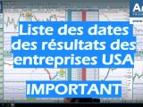 liste des résultats des entreprises américaines important