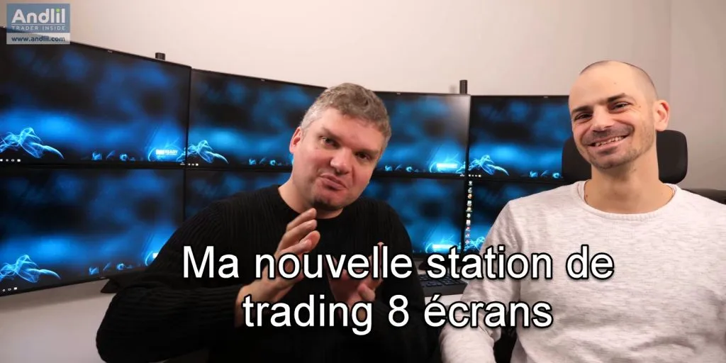 station de trading 8 écrans avec Benjamin Vialle de ReadyForTrading.com