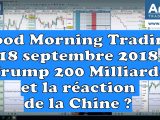 Good Morning Trading 18 septembre 2018 : les marchés digèrent bien les sanctions de Trump