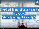 Débriefing bourse : trading sur le Dax 30 +750€