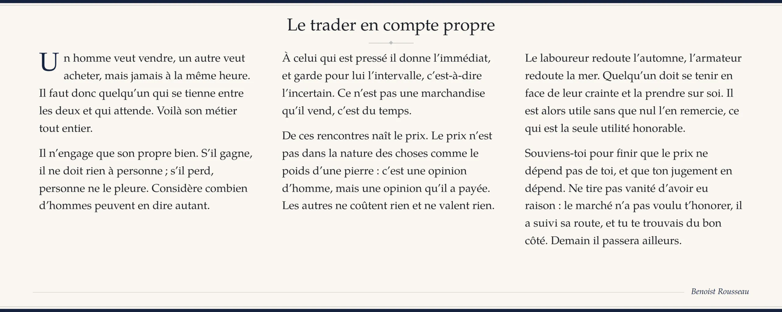 Qu’est ce qu’un trader en compte propre ?