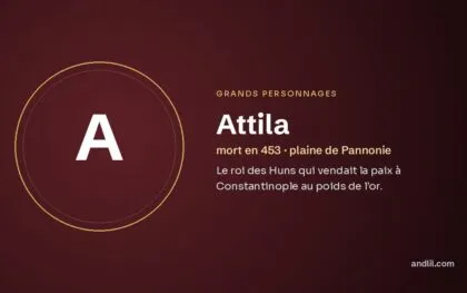 Attila (mort en 453 · plaine de Pannonie), fiche du guide des grands personnages de l’histoire