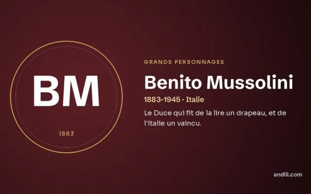 Benito Mussolini : Le Duce qui fit de la lire un drapeau, et de l’Italie un vaincu