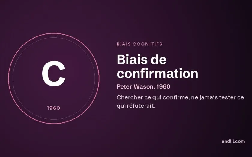 Biais de confirmation : Chercher ce qui confirme, ne jamais tester ce qui réfuterait