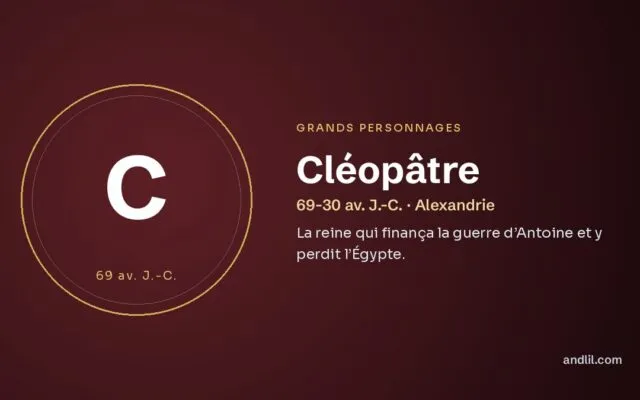Cléopâtre : La reine qui finança la guerre d’Antoine et y perdit l’Égypte