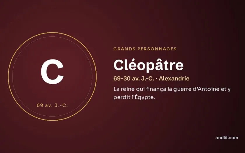 Cléopâtre : La reine qui finança la guerre d’Antoine et y perdit l’Égypte