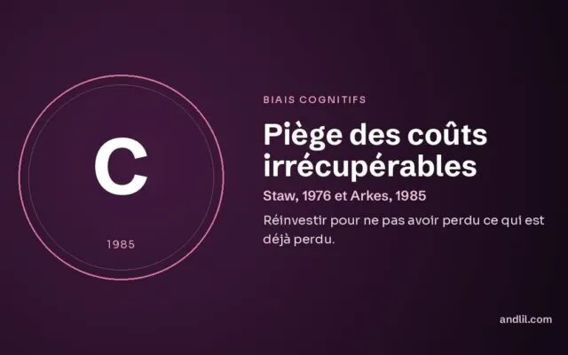 Piège des coûts irrécupérables : Réinvestir pour ne pas avoir perdu ce qui est déjà perdu