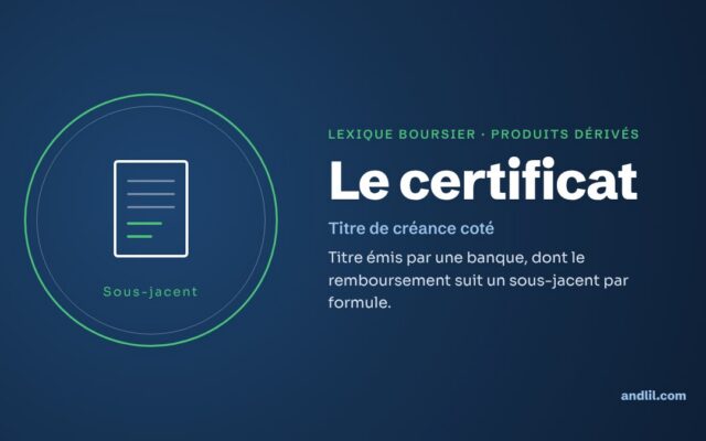 Lexique boursier · Produits dérivés : Le certificat