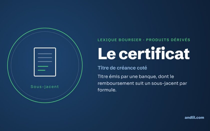 Lexique boursier · Produits dérivés : Le certificat