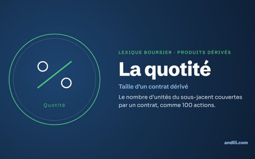 Lexique boursier · Produits dérivés : La quotité