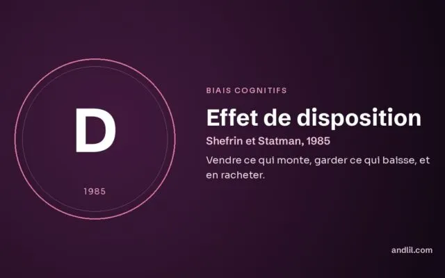 Effet de disposition : Vendre ce qui monte, garder ce qui baisse, et en racheter