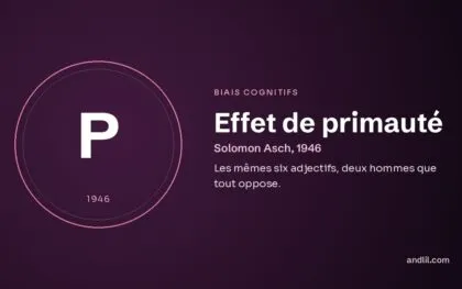 Effet de primauté (Solomon Asch, 1946), fiche du guide des biais cognitifs