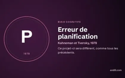 Erreur de planification (Kahneman et Tversky, 1979), fiche du guide des biais cognitifs
