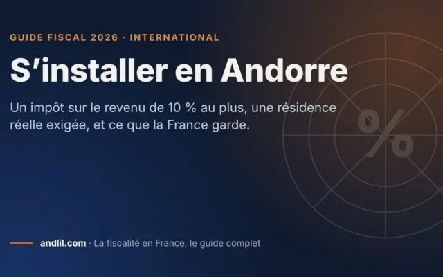 S’installer en Andorre, fiche du guide fiscal 2026 d’andlil sur fond bleu nuit