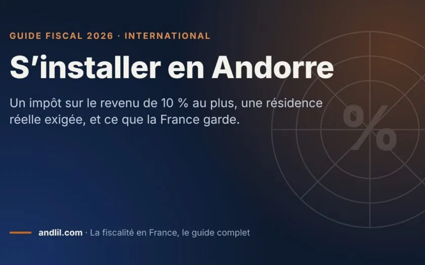 S’installer en Andorre, fiche du guide fiscal 2026 d’andlil sur fond bleu nuit