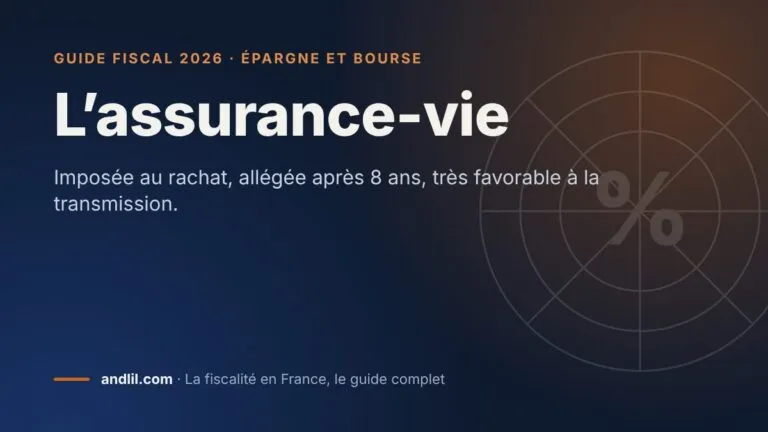 L’assurance-vie, fiche du guide fiscal 2026 d’andlil sur fond bleu nuit