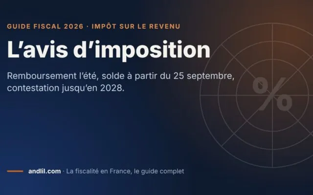 L’avis d’imposition, fiche du guide fiscal 2026 d’andlil sur fond bleu nuit