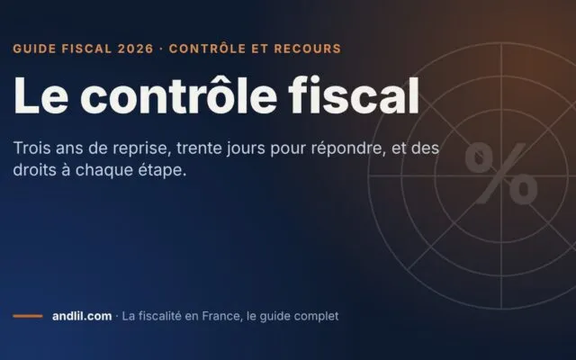 Le contrôle fiscal, fiche du guide fiscal 2026 d’andlil sur fond bleu nuit