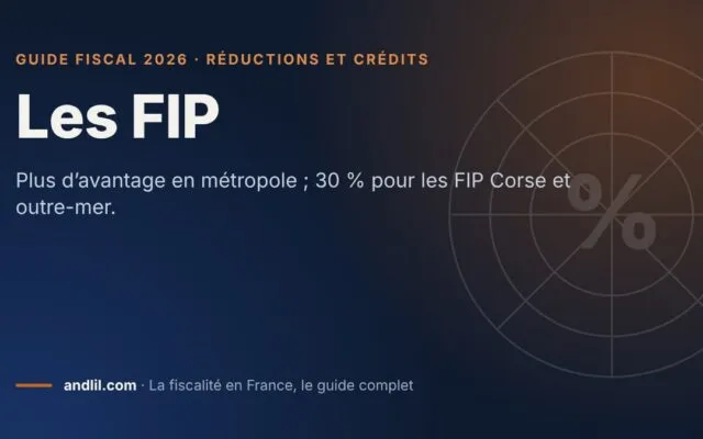 Les FIP, fiche du guide fiscal 2026 d’andlil sur fond bleu nuit