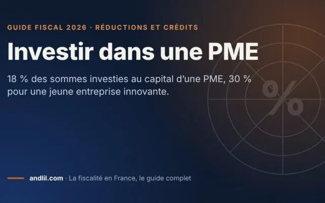 Investir dans une PME, fiche du guide fiscal 2026 d’andlil sur fond bleu nuit