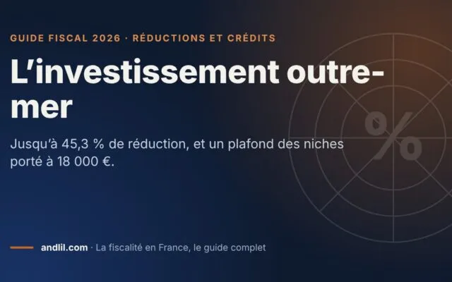 L’investissement outre-mer, fiche du guide fiscal 2026 d’andlil sur fond bleu nuit