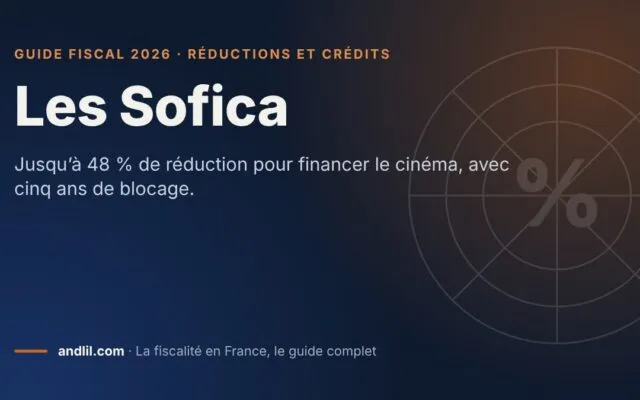 Les Sofica, fiche du guide fiscal 2026 d’andlil sur fond bleu nuit