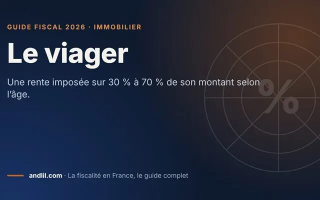 Le viager, fiche du guide fiscal 2026 d’andlil sur fond bleu nuit