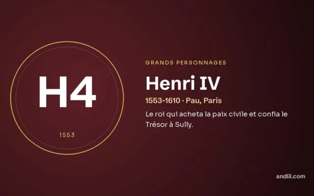 Henri IV : Le roi qui acheta la paix civile et confia le Trésor à Sully