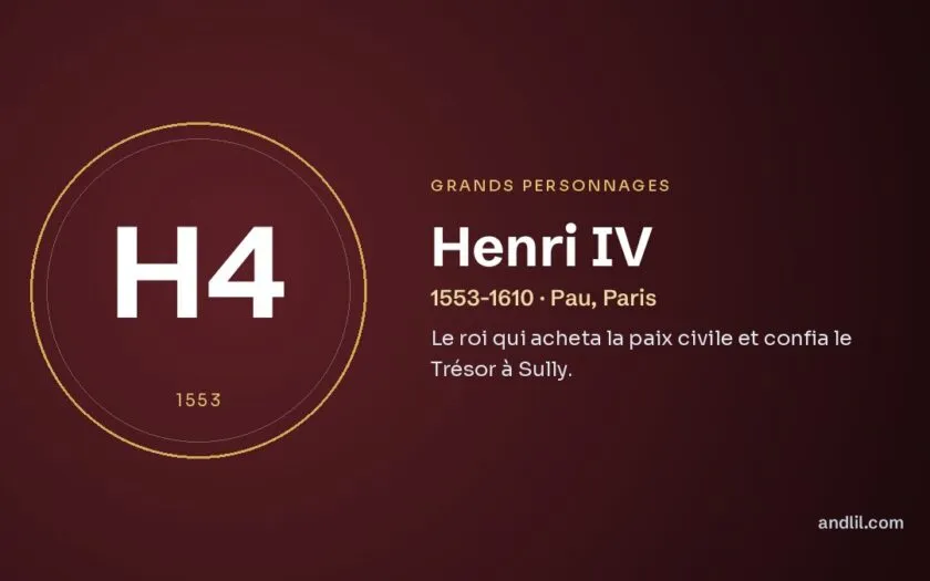 Henri IV : Le roi qui acheta la paix civile et confia le Trésor à Sully