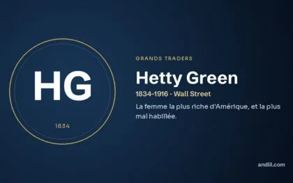 Hetty Green (1834-1916 · Wall Street), fiche du guide des grands traders