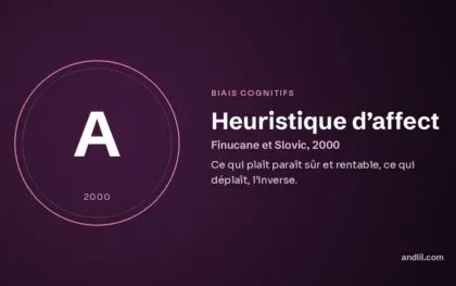 Heuristique d’affect (Finucane et Slovic, 2000), fiche du guide des biais cognitifs