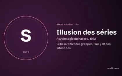 Illusion des séries (Psychologie du hasard, 1972), fiche du guide des biais cognitifs