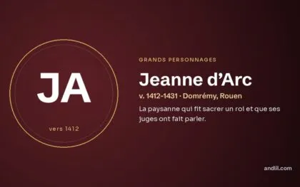 Jeanne d’Arc (v. 1412-1431 · Domrémy, Rouen), fiche du guide des grands personnages de l’histoire