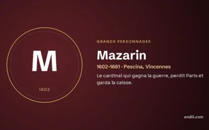 Mazarin (1602-1661 · Pescina, Vincennes), fiche du guide des grands personnages de l’histoire