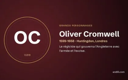 Oliver Cromwell (1599-1658 · Huntingdon, Londres), fiche du guide des grands personnages de l’histoire
