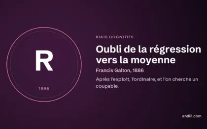 Oubli de la régression vers la moyenne (Francis Galton, 1886), fiche du guide des biais cognitifs