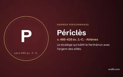 Périclès (v. 495-429 av. J.-C. · Athènes), fiche du guide des grands personnages de l’histoire