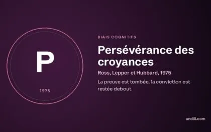 Persévérance des croyances (Ross, Lepper et Hubbard, 1975), fiche du guide des biais cognitifs