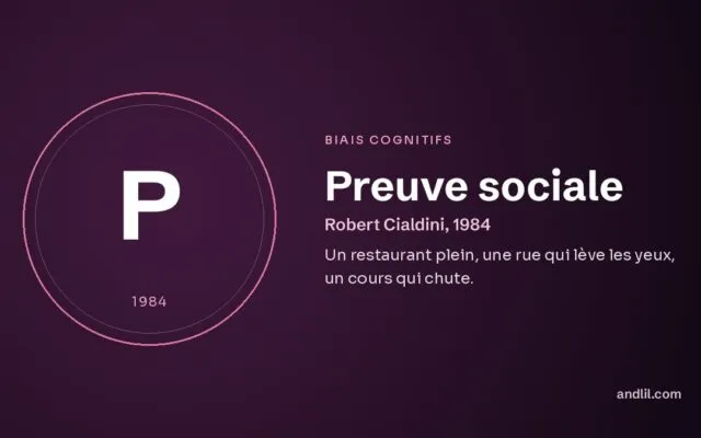 Preuve sociale : Un restaurant plein, une rue qui lève les yeux, un cours qui chute