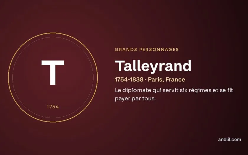 Talleyrand : Le diplomate qui servit six régimes et se fit payer par tous