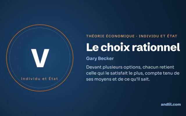 Le choix rationnel : la théorie économique expliquée