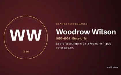 Woodrow Wilson (1856-1924 · États-Unis), fiche du guide des grands personnages de l’histoire